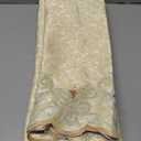 Amidoudou 1 Pair European Curtains with Valance Attached Double Layer Curtains for Living Room Bedroom (Beige,51x84 Inch)