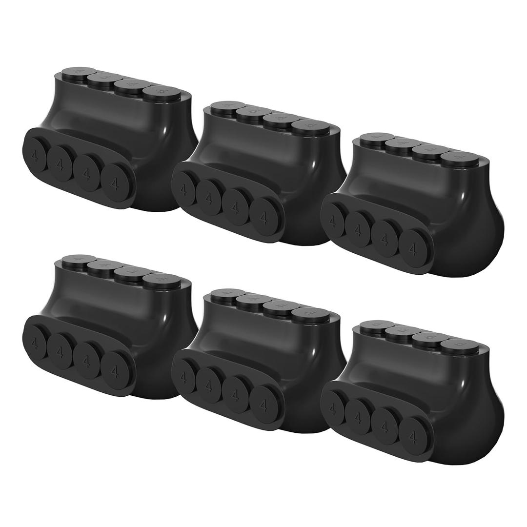 Single-Sided Entry 4 Port Insulated Connector Multi Tap Connector 4-14 AWG Aluminum to Copper Wire Connectors Slotted Allen Hex - 6 Pack (6PCS 4 port 4-14 AWG)