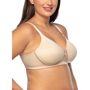 Vanity Fair Women's Full Figure Beauty Back Smoothing Bra, 4 Way Stretch Fabric, Lightly Lined Cups up to H (36D, Wirefree - Beige)