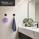 Nolimas Towel Hook Stainless Steel Bathroom Rustproof Clothes Towel Coat Hook Wall Mounted Square Toilet Kitchen, Heavy Duty Door Hanger, 2 Pack, Matte Black