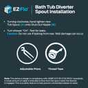 EZ-FLO 5-3/8 Inch Nose Diverter Tub Spout, 1/2 Inch IPS Connection, Chrome Finish, 15083