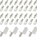 60 Pieces Shelf Bracket Pegs Stainless Steel Shelf Pins Support, Nickel Plated Shelf Pins, 3 Styles