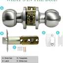 SUNTAI 6 Pack Privacy Door Knobs, Satin Nickel Round Doorknobs Interior/Exterior Lockset, Keyless Door Handle with Lock for Bedrooms/Bathrooms