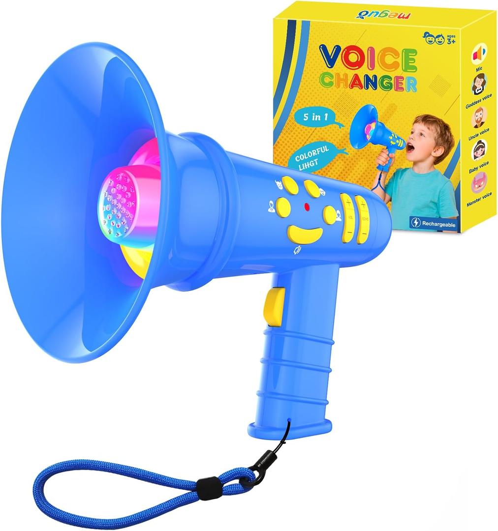 Voice Changer for Kids,Birthday Gift for Boys Girls Ages 3,4,5,6,7,8 - Boy Toys for 3-8+ Year Old - Noise Maker Prank Gift for Christmas,Easter,Halloween,Cool Gadgets for Boys Toddler (Blue)