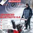 PROHEAR 037 Bluetooth 6.0 Hearing Protection Headphones with Rechargeable 1500mAh Battery, 30dB SNR Safety Noise Reduction Ear Muffs 120H Playtime for Mowing, Workshops, Snowblowing - Black