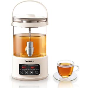 Kawu 7-in-1 Electric Kettle, 2.5L Glass Water Boiler with infuser, 800W Electric Water Kettle Hot Water Dispenser, Temperature Control, Tea Maker Machine Water Warmer for Home Office Kitchen