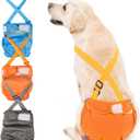 3 Pack Avont Washable Female Dog Diaper with Suspender, Reusable Girl Doggie Diapers for Small Medium Large Doggy in Heat Cycle Period Incontinence -L Blue/Orange/Grey