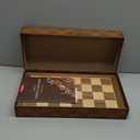 AMEROUS 15 Inches Wooden Chess & Checkers Set with Upgraded Weighted Chess Pieces - 2 Extra Queen -24 Checkers Pieces -Instruction -Chessmen Storage Slots, Classic 2 in 1 Board Games