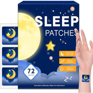 Yongsenina 72 Pack Sleep Patches for Adults Extra Strength, Easy to Apply Sleep Patch with Valerian & Melatonin Patches, Long Lasting Night for Men and Women