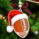 Football Christmas Ornaments 2025 - Unique Keepsake with Santa Hat  Wooden Ornament Tree Decoration - Gift for Football Fans & Sport Lovers