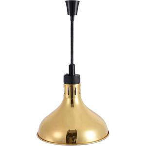 Hanging Food Heat Lamp Commercial Food Warmer Lights Telescopic Heating Lamps for Buffet Kitchen Restaurant(Dia.29cm,Adjustable Height.60-150cm) (Golden)