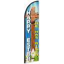 Easter He is Risen Feather Flag 11.5 FT Advertising Sign for Business Storefronts Retailers Shops Food Trucks Events and Fairs (Flagpole Not Included)