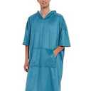 KFUBUO Surf Poncho Mens Towel Robe with Hood Changing Towel Poncho Adult Terry Cloth Swim Towels Quick Dry for Swimmers