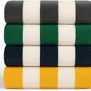Salt Earth Cotton Family Beach Towel (Pack of 4, 30"x60") - Oversized Beach Cabana Striped Towels - Quick Dry & Absorbent Towels for Bathroom, Travel, Pool, Bath, Vacation, Home, Swim (Multi Color)