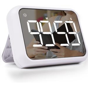 4-inch Timers for Kids, Large Magnetic Digital Kitchen timers with Constant Bright Function for Classroom, Silent Timer for Students and Teachers (White)