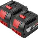 2-Pack 18V 8.0Ah Lithium-Ion Cordless Tool Battery Packs, Replacement for Bosch 18V BAT609 BAT612 BAT618, Fit Drill & Power Tools for Home DIY & Professional Users
