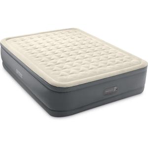 Intex PremAire II Luxury Air Mattress: Built-in Electric Pump  Firmness Control Button  Queen Size  18in Elevated Bed Height  600lb Weight Capacity