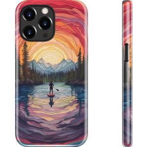 DEENAKIN for iPhone 14 Pro Max Case - Wireless Charging Compatible - Dual-Layer Hard Shell & Silicone Cover - Protective Phone Case with Trendy Cute Designs for Women - Sunset Splash