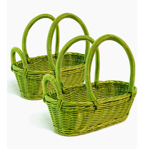 Hand Woven Waterproof Wine Bottle Basket, Mountain Green