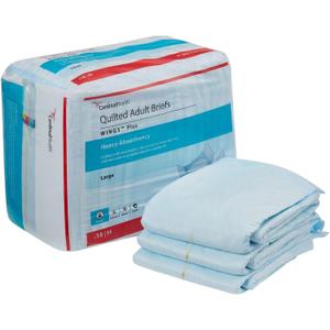 Covidien 75343101 Incontinent Brief Wings Choice Plus Tab Closure Large Disposable Heavy Absorbency 66034 Box of 18, Pack of 2