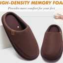 COFACE Mens Memory Foam House Slippers Slip On Cozy Scuff Shoes Indoor/Outdoor with Arch Support Size 7-15 (Brown)