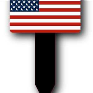 American Flag Stake for Garden – UV Printed Outdoor Patriotic Decoration, 9" High Black Acrylic Stake – Perfect for Independence Day, Memorial Day
