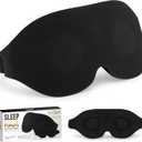 3D Sleep Mask with Travel Storage Bag  Blackout Eye Mask for Sleeping, Side Sleepers & Travel  Soft Memory Foam, Adjustable Strap, Lightweight & Comfortable Fit