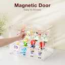 Lamu 4 Layer Clear Acrylic Display Case for Collectibles, Action Figurine Cabinet Box with 3 Movable Plate, Stackable Hobby Display Showcase Shelf with Magnetic Door, 2 Pack