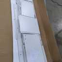 DWVO TV Stand for 75/ 80 Inch TV, Entertainment Center, LED Light Media Console, TV Cabinet with Barn Doors and Power Outlet for Living Room, White