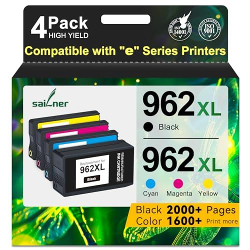 962XL Ink Cartridges for HP 962XL Ink Cartridges Combo Pack Work for HP Officejet Pro 9015e 9010 9025e 9015 9025 9018e 9025e 9020 Printer for HP 962 (4 Pack)