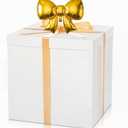 Kolldenn Extra Large Gift Box with Lid 28x28x28, Giant Jumbo White Gift Boxes with Bow Balloon and Ribbon for Gender Reveal Birthday Big Presents Special Celebrations Anniversary Wedding Party Decor, 6 count
