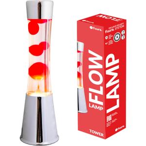 Fisura - Original Magma Lamp, 16-Inch Retro Motion Lamp with Multicolor Base, Relaxing Light for Bedroom or Office, Gift for Teens & Adults. (Red)