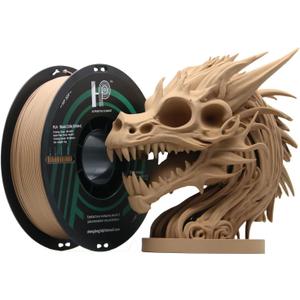 PLA Filament, Wood PLA, 3D Printer Filament, PLA Filament 1.75mm Dimensional Accuracy +/- 0.02mm, 1KG Spool (2.2 lbs), Fit Most FDM Printer (Wood)