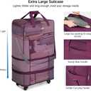 Hanke Suitcases with Wheels Expandable Foldable Luggage Bag Suitcase Collapsible Rolling Travel Bag Duffel Bag for Men Women Lightweight Suitcases without Telescoping Handle, Purple