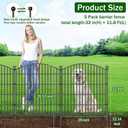 Decorative Garden Fence with Gate, 5 Panels - 32 in (H) x 11.8 ft (L) No Dig Dog Fence Outdoor for Yard, Rustproof Tall Garden Fencecing Panels, Animal Barrier Suitable for Yard Border, Patio