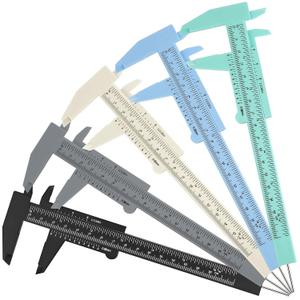 Frienda 4 Pieces Eyebrow Measuring Ruler Brow Mapping Tool Mini Vernier Caliper Double Scale Plastic Sliding Gauge Ruler for Micro Blading Eyebrow Tattoo Brow Artists (Fresh Colors)