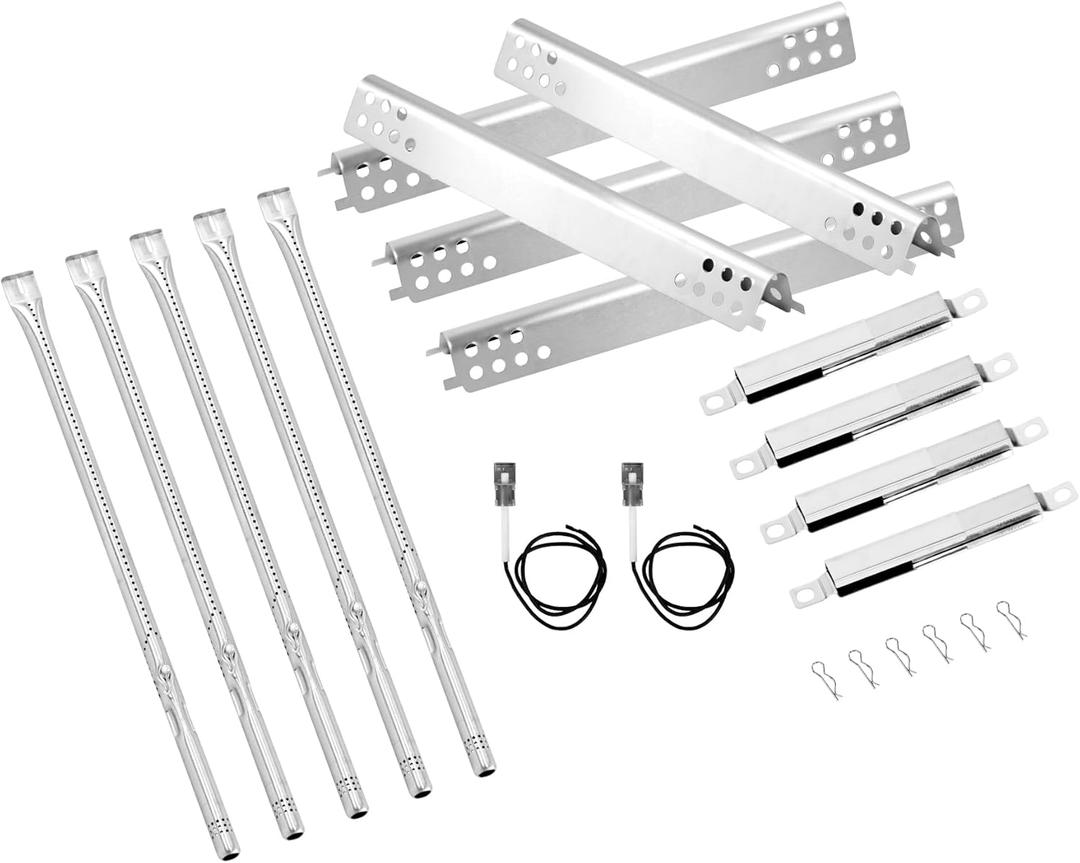 Grill Replacement Parts for Charbroil Performance 5 Burner 463347519 463347518, 475 4 Burner 463347017, 463342119, 463376018P2 Grills, G470-5200-W1 Burner, G470-0004-W1A Heat Plate, Crossover Tube