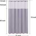N&Y HOME Waffle Weave Shower Curtain with Snap-in Fabric Liner & 12 Metal Hooks Set - Hotel Style, Waterproof & Washable, Heavyweight Fabric & Mesh Top Window - 71x72, Lavender