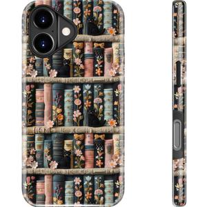 Goodon for iPhone 17 Case Cute,Aesthetic Vintage Bookshelf with Floral,Compatible with Magsafe,Trendy Wildflower Unique Cool Retro Coquette Slim Silicone Phone Cover for Women Girls