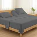 Carressa Linen Split King Sheets Sets for Adjustable Bed - 100% Egyptian Cotton 800 Thread Count Top Split King Sheet (5 PC, Dark Grey), Silky Soft Cooling Luxury Hotel Sheets, Fits Mattress Upto 18 (Graphite Gray)