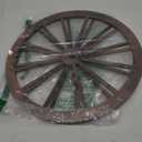 Qunclay 2 Pcs Wagon Wheel Decor Wooden Western Cowboy Party Decorations Vintage Rustic Wagon Wheel Wood Cartwheel Decor for Bar Garage Indoor Outdoor (Brown,18 Inch)