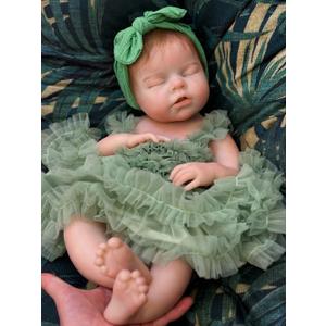 20 Inch Full Silicone Baby Doll Open Mouth Silicone Newborn Todder Girl Dolls with Mohair Anatomically Correct