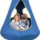 Kids Nest Swing Chair, Hanging Hammock Chair Nest Hammock Swing Chair for Outdoor and Indoor(32" D x 52" H),Detachable Play Tent Swing for Child Sensory Swing for Kids Age from 3-12 Years (Blue)