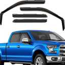 in-Channel Rain Guards for Ford F150 2021-2025 CrewCab,Extra Durable Vent Deflector,F-150 Raptor Crew Cab Window Deflectors Vent Visor,Truck Vent Shades Accessories, 4 pcs
