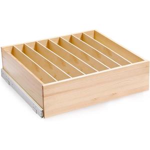 Pull Out Cabinet Organizer with Divider, 31''W21''D7''H Soft Close Wood Drawer for Kitchen Pantry, Finished, Heavy-Duty, Bottom Assembly (Wood Drawer Part Width is 30'')