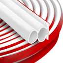 BISOTHAI 40 Feet Rubber Weather Stripping Door Seal Large Gap, Extra Thick Self-Adhesive D-Shaped Door Weather Stripping Seal Strip for Door Frame Door Insulation Strip Soundproofing (White)