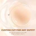 Lift Sticky Bra Push Up, Backless Bra Skin-Friendly Nipple Covers, Adhesive Strapless Bras for Women (Beige)