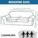 H.VERSAILTEX 3 Piece Stretch Sofa Covers for 2 Cushion Sofa Couch Covers for Living Room Sofa Slipcovers (Base Cover Plus 2 Seat Cushion Covers) Thicker Jacquard Fabric(Large Sofa, Ivory)