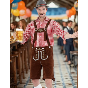 Funny World Men's Bavarian Lederhosen Costume German Oktoberfest Outfits, XL Funny World Men's Bavarian Lederhosen Costume German Oktoberfest Outfits, XL
