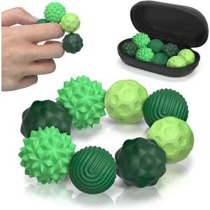 Magnetic Balls Fidget Toys Adults - 8pcs Sensory Attraction Balls Toys with Silicone Shell for to Hands Anxious Mind, Office Desk Fidget for Anxiety Relief, Easter Basket Stuffers for Teens Girls (Green)